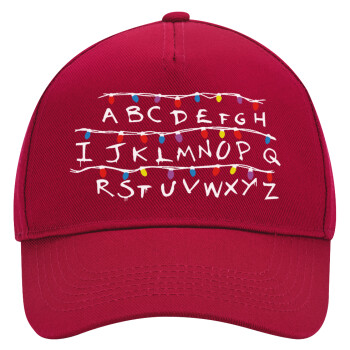 Stranger Things ABC, Adult Ultimate Hat RED, (100% COTTON DRILL, ADULT, UNISEX, ONE SIZE)