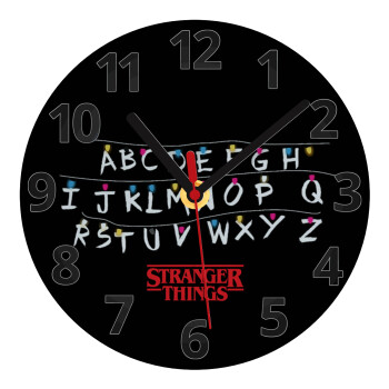 Stranger Things ABC, Ρολόι τοίχου γυάλινο (20cm)