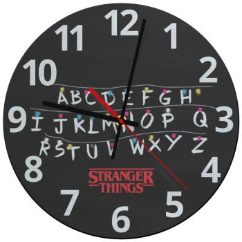 Stranger Things ABC, Ρολόι τοίχου γυάλινο (30cm)