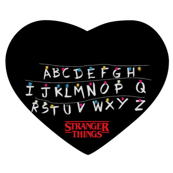 Stranger Things ABC, Mousepad heart 23x20cm