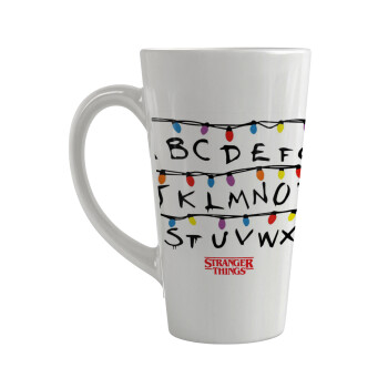 Stranger Things ABC, Κούπα κωνική Latte Μεγάλη, κεραμική, 450ml