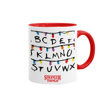 Stranger Things ABC, Mug colored red, ceramic, 330ml