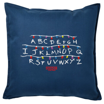 Stranger Things ABC, Sofa cushion Blue 50x50cm includes filling