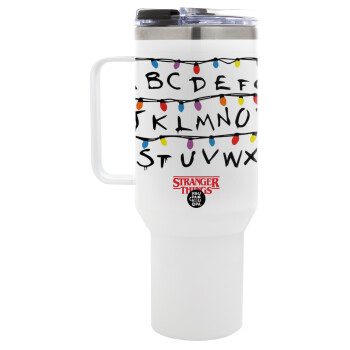 Stranger Things ABC, Mega Tumbler με καπάκι, διπλού τοιχώματος (θερμό) 1,2L