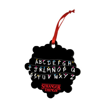 Stranger Things ABC, Στολίδι Χριστουγεννιάτικο στολίδι snowflake ξύλινο 7.5cm