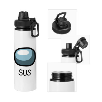 Among US SUS!!!, Metal water bottle with safety cap, aluminum 850ml