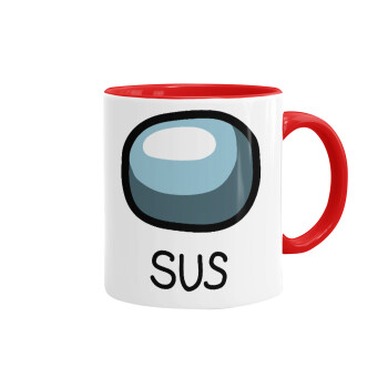 Among US SUS!!!, Mug colored red, ceramic, 330ml