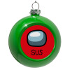 Green Christmas tree ornament bauble 8cm