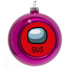 Purple Christmas tree ornament bauble 8cm