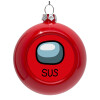 Red Christmas tree ornament bauble 8cm