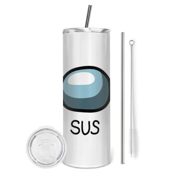 Among US SUS!!!, Eco friendly stainless steel tumbler 600ml, with metal straw & cleaning brush