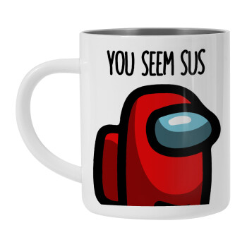 Among US, you seem sus, Mug Stainless steel double wall 450ml