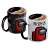 Color changing magic Mug, ceramic, 330ml when adding hot liquid inside, the black colour desappears (1 pcs)