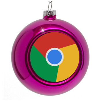 Chrome, Purple Christmas tree ornament bauble 8cm