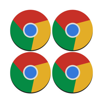 Chrome, ΣΕΤ 4 Σουβέρ ξύλινα στρογγυλά (9cm)