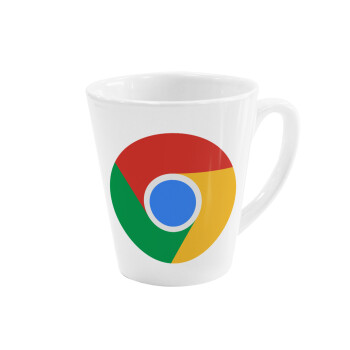 Chrome, Κούπα κωνική Latte Λευκή, κεραμική, 300ml