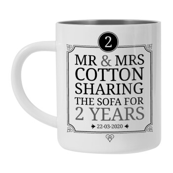 Mr & Mrs Sharing the sofa, Mug Stainless steel double wall 450ml