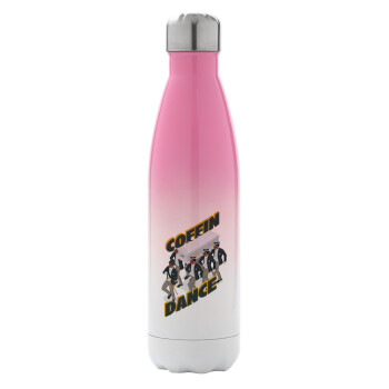 Coffin Dance!, Metal mug thermos Pink/White (Stainless steel), double wall, 500ml