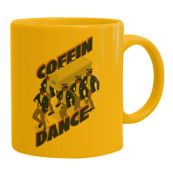Coffin Dance!, Ceramic coffee mug yellow, 330ml (1pcs)