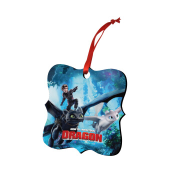 How to train your dragon, Christmas ornament polygon wooden 7.5cm