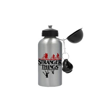 Stranger Things upside down, Metallic water jug, Silver, aluminum 500ml