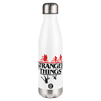Stranger Things upside down, Metal mug thermos White (Stainless steel), double wall, 500ml