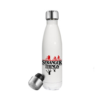 Stranger Things upside down, Metal mug thermos White (Stainless steel), double wall, 500ml
