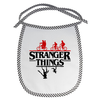 Stranger Things upside down, Σαλιάρα μωρού αλέκιαστη με κορδόνι Μαύρη