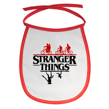 Stranger Things upside down, Σαλιάρα μωρού αλέκιαστη με κορδόνι Κόκκινη