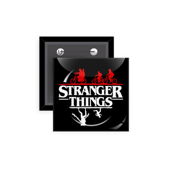 Stranger Things upside down, Κονκάρδα παραμάνα τετράγωνη 5x5cm