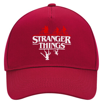 Stranger Things upside down, Adult Ultimate Hat RED, (100% COTTON DRILL, ADULT, UNISEX, ONE SIZE)