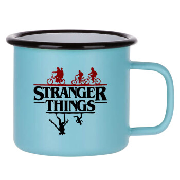 Stranger Things upside down, Κούπα Μεταλλική εμαγιέ ΜΑΤ σιέλ 360ml