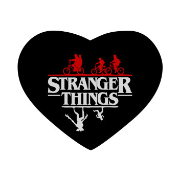 Stranger Things upside down, Mousepad heart 23x20cm