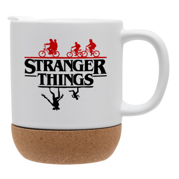 Stranger Things upside down, Ceramic coffee mug Cork (MAT), 330ml (1pcs)