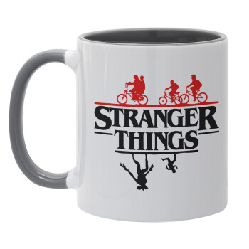 Stranger Things upside down, Mug colored grey, ceramic, 330ml