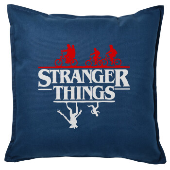 Stranger Things upside down, Sofa cushion Blue 50x50cm includes filling