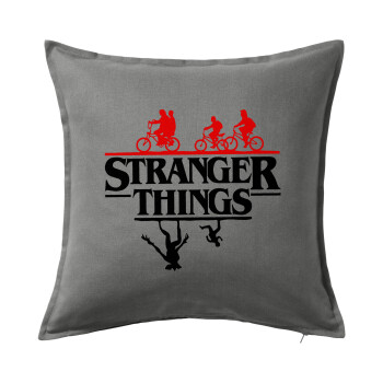 Stranger Things upside down, Sofa cushion Grey 50x50cm includes filling