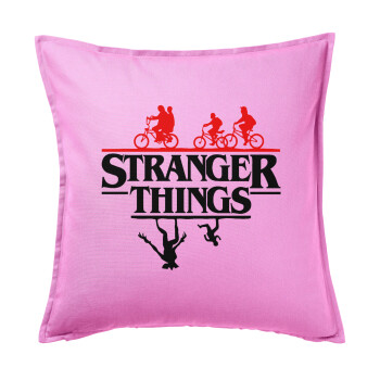 Stranger Things upside down, Sofa cushion Pink 50x50cm includes filling