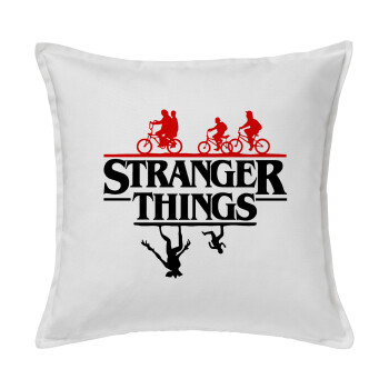 Stranger Things upside down, Sofa cushion White 50x50cm includes filling