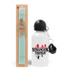 Easter Set, metallic aluminum water bottle (500ml) & scented flat candle (30cm) (TURQUOISE)