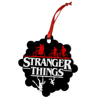 Stranger Things upside down, Στολίδι Χριστουγεννιάτικο στολίδι snowflake ξύλινο 7.5cm