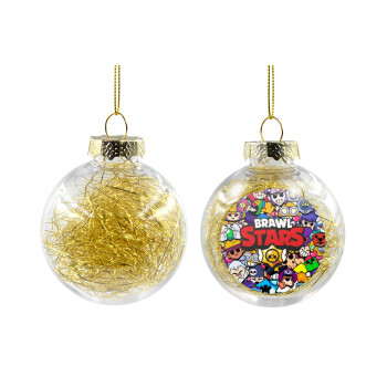 Brawl Stars characters, Transparent Christmas tree ball ornament with gold filling 8cm