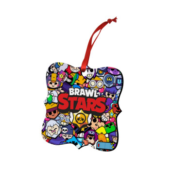 Brawl Stars characters, Christmas ornament polygon wooden 7.5cm