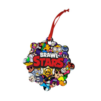 Brawl Stars characters, Christmas ornament snowflake wooden 7.5cm