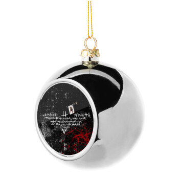 Batman hahaha, Silver 8cm Christmas tree ball ornament