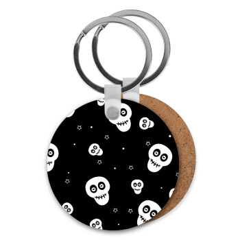 Skull avatar, Μπρελόκ Ξύλινο στρογγυλό MDF Φ5cm