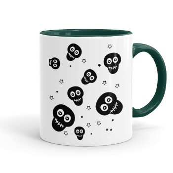 Skull avatar, Mug colored green, ceramic, 330ml