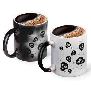 Skull avatar, Color changing magic Mug, ceramic, 330ml when adding hot liquid inside, the black colour desappears (1 pcs)