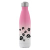 Metal mug thermos Pink/White (Stainless steel), double wall, 500ml