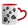 Mug heart red handle, ceramic, 330ml